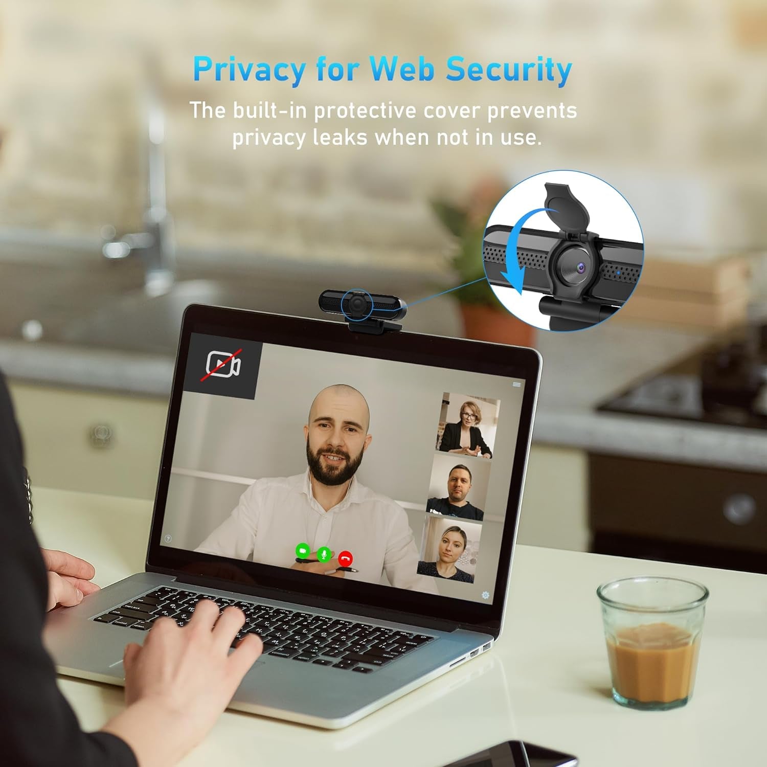 2K High-Definition Webcam with 30FPS Streaming, 1080P at 60FPS, Autofocus, Dual Noise-Cancelling Microphones, and Tripod 