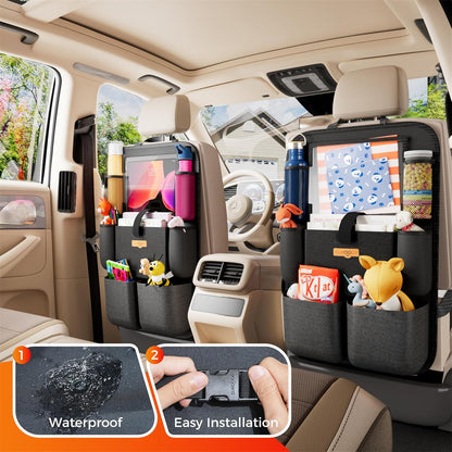 Premium Backseat Car Organizer with Tablet Holder and Multiple Storage Pockets for Kids