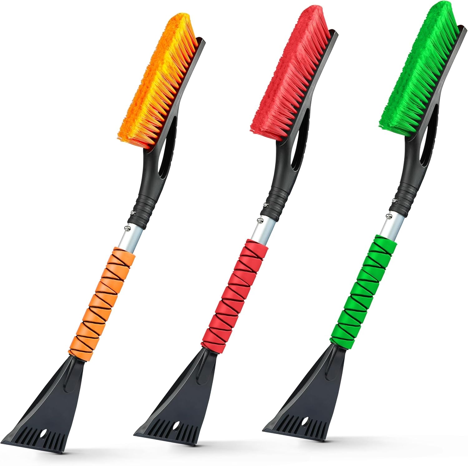 27-Inch Aluminum Snow Brush - Ice Scraper, Automotive Windshields, Windows | Ergonomic Foam Grip Winter Accessory 