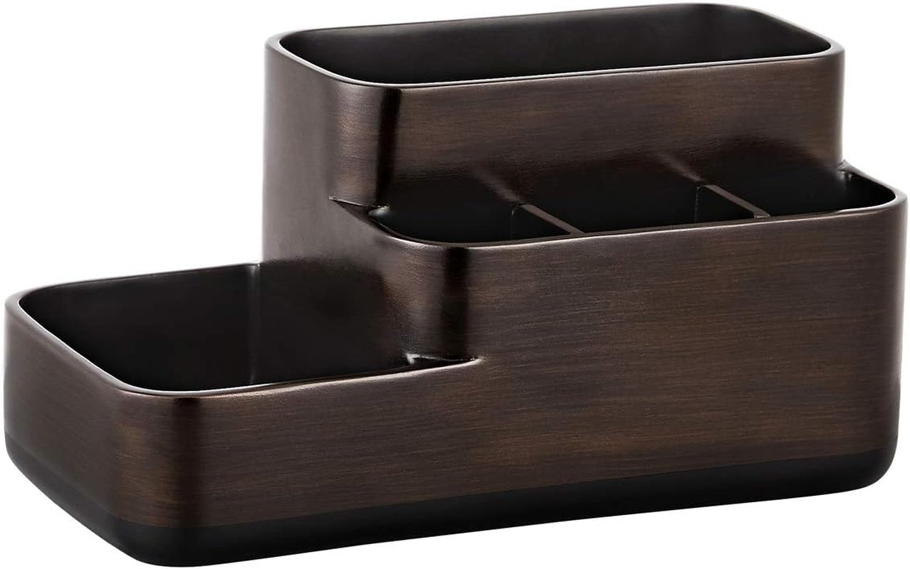 Elegant Bathroom Organizer for Electric Toothbrush and Toothpaste - Oil Rubbed Bronze Countertop Storage Solution