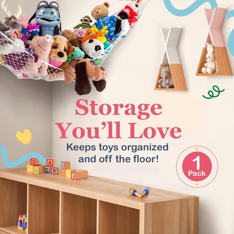 Stuffed Animal Storage Net Hammock Large STUFFIE Party Hammock | Organize the Chaos