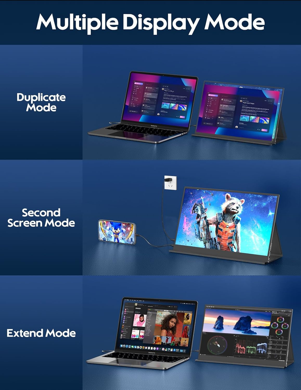 Portable Monitor, 15.6" 1080P FHD Laptop Monitor USB-C HDMI Computer Display IPS Second Screen W/Smart Cover & Dual Speakers, Laptop Extended Monitor for PC Phone Mac Xbox PS4/5 Switch