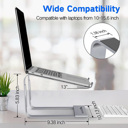 Metal Laptop Stand for Desk - Removable and Ventilated Riser Compatible with 10-15.6” Laptops