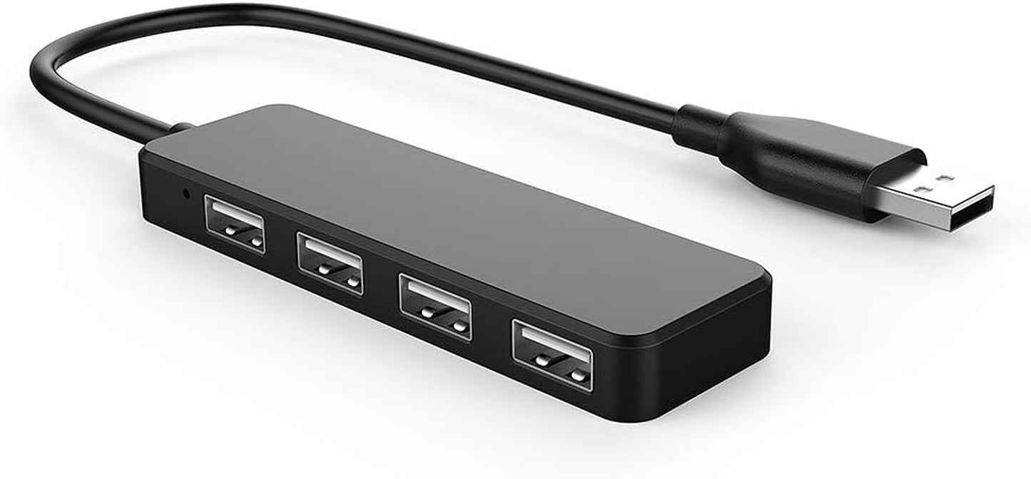 4-Port USB Hub Adapter - Multi USB Port Expander for Laptops, USB Flash Drives, Mobile HDD (30cm)