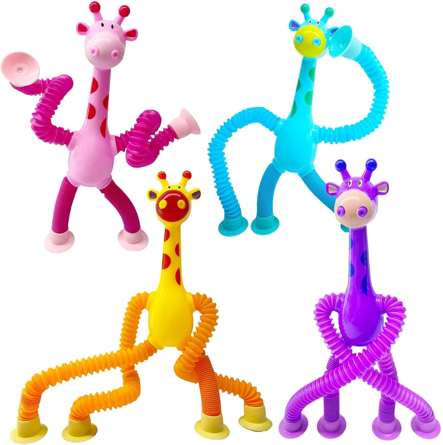 Pop Tubes Robot Fidget Toys 7 Pack of Colorful Telescopic Suction Cup Robotics-Ages 5+ Ideal Sensory Toys for Autism