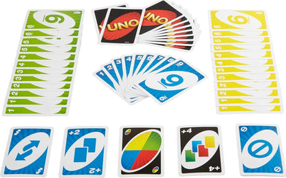 UNO Family Card Game, with 112 Cards in a Sturdy Storage Tin, Travel-Friendly, Makes a Great Game for 7 Year Olds and Up​