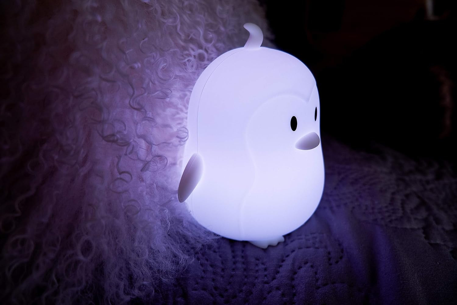 Squishy Lite Mallow Pets Penguin - Portable Night Light for Infants and Toddlers in White