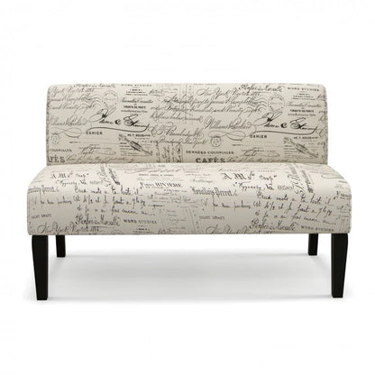 Armless Loveseat Sofa with Backrest and Spring Cushion Support