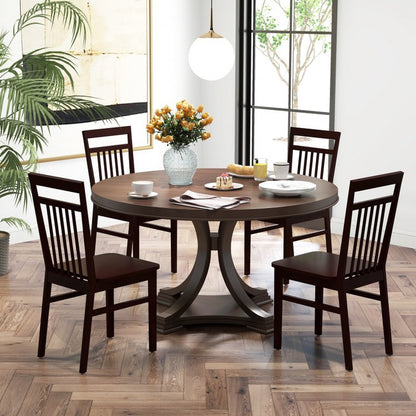 Set of 2 Farmhouse Dining Chairs with Angled High Backrest