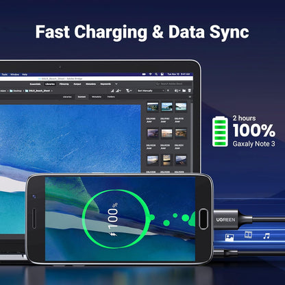 Micro USB 3.0 to Micro B Male Cable for Charging and Data Sync - Compatible with External Hard Drives and More