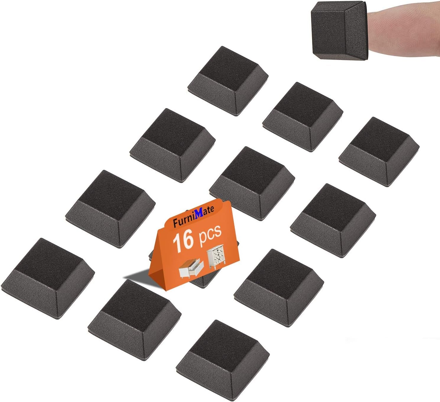 Adhesive Rubber Feet for Electronics - 16 Pack Black Self-Adhesive Bumpers