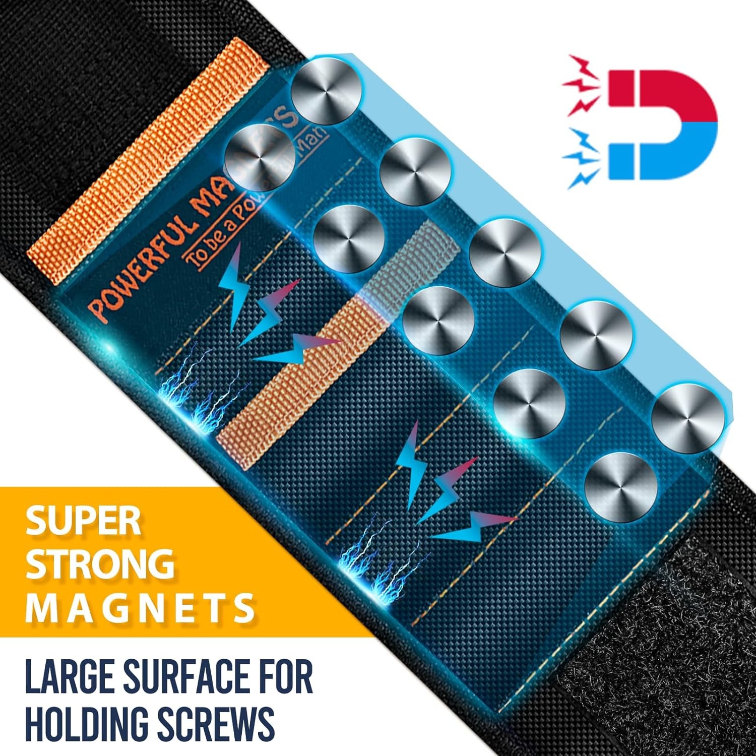 Magnetic Wristband Tool Holder for Men - Strong Magnet Wrist Tool Belt Set, Ideal Christmas Stocking Stuffer and Birthday Gift for Dads and Men