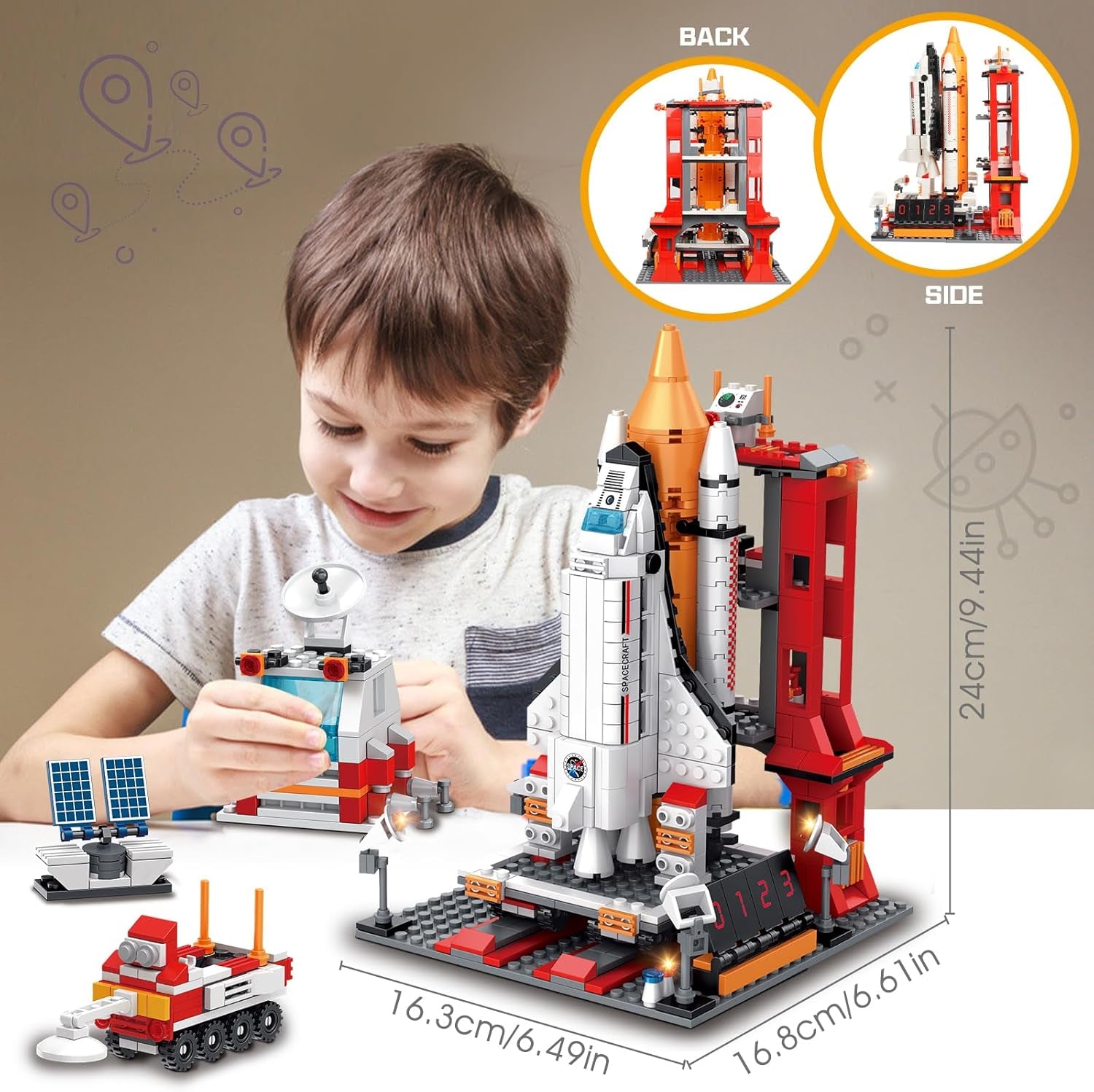 Space Exploration Shuttle Building Set for Ages 8-14, 1008 Pieces, 7 Models to Construct, Ideal Birthday Gift for Boys