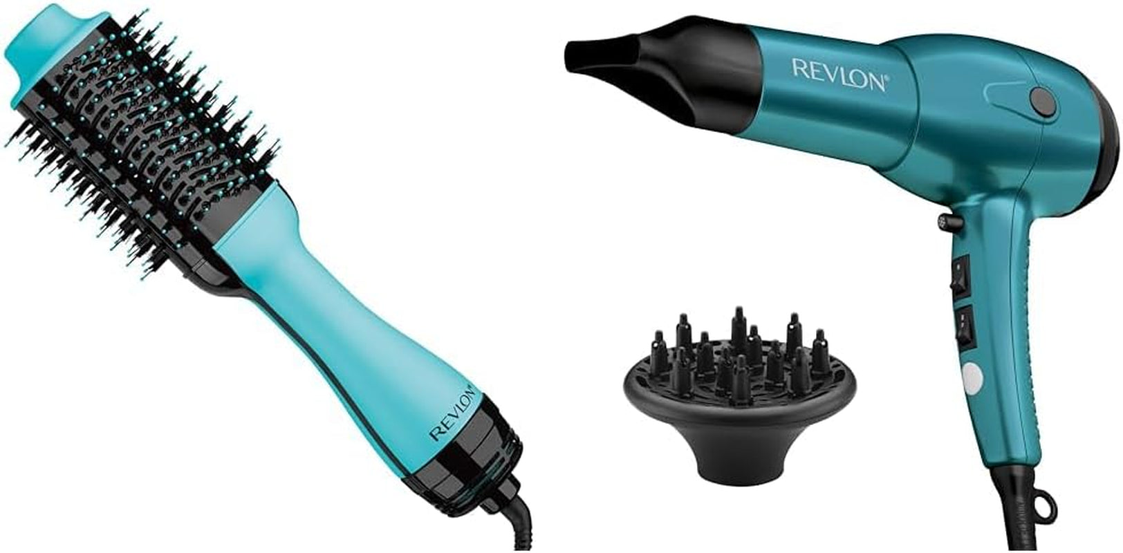 Tourmaline Ionic Technology One-Step Volumizer and Hair Dryer with Hot Air Brush, Multiple Heat Settings, and Reduced Frizz - Black