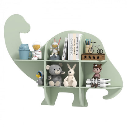 2-Tier Floating Bookshelf Featuring Dinosaur Design for Children