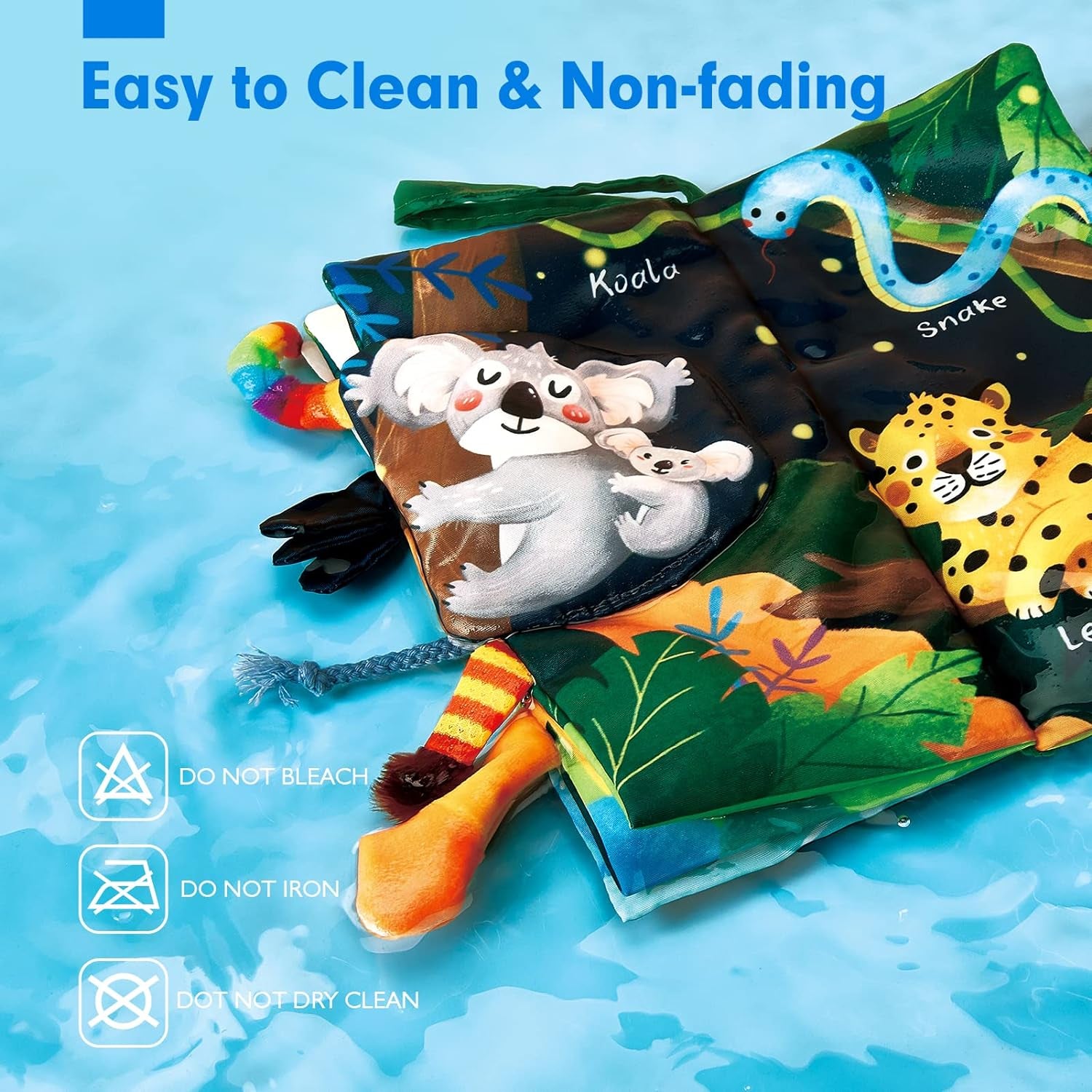 Jungly Tails Touch Feel Crinkle Cloth Book for Infants - Ideal for Newborns Aged 0-12 Months