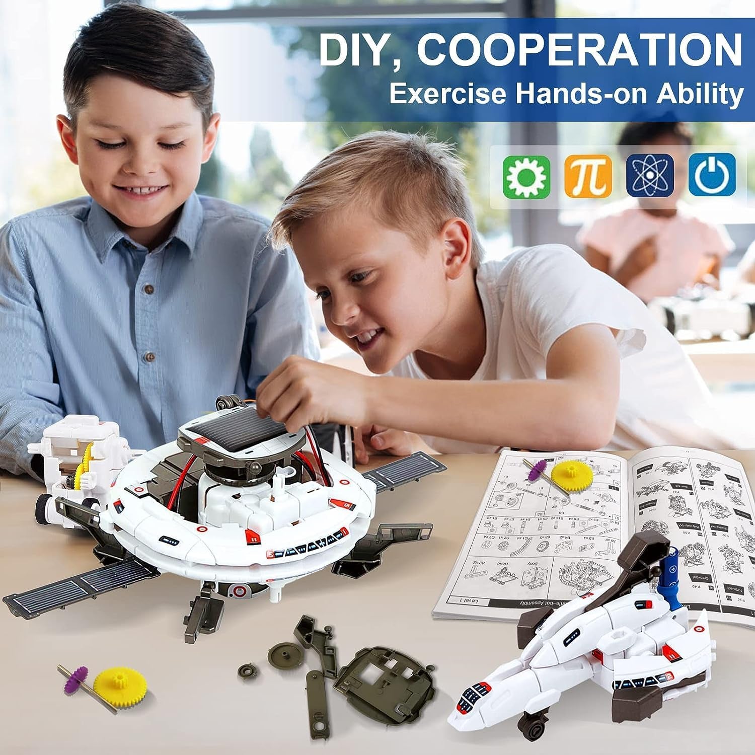 Educational Solar Robot Toys- Ages 8-13 - 6-in-1 DIY Science Kits for Building Experiments 