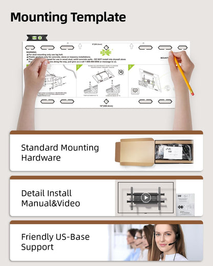 Full Motion TV Wall Mount for 42"-84" TVs, Articulating Swivel and Tilt Bracket, Max VESA 600x400mm, Supports Up to 120 lbs