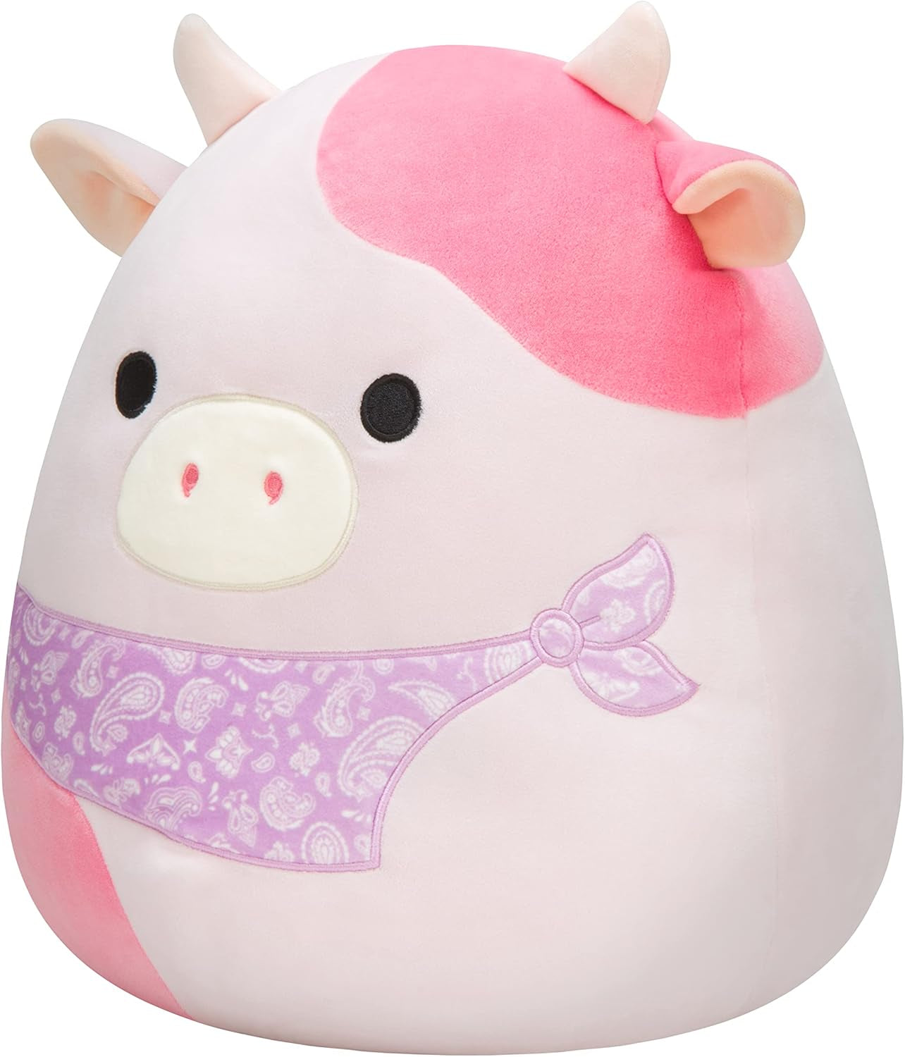 Original 14-Inch Reshma Light Pink Cow with Purple Bandana - Large Ultrasoft Plush Toy