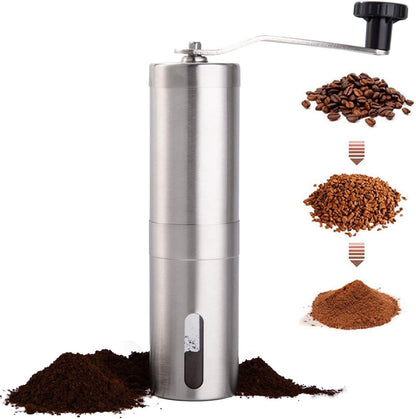 Stainless Steel Manual Coffee Bean Grinder with Ceramic Burr for Aeropress, Drip Coffee, Espresso, French Press, and Turkish Brew 