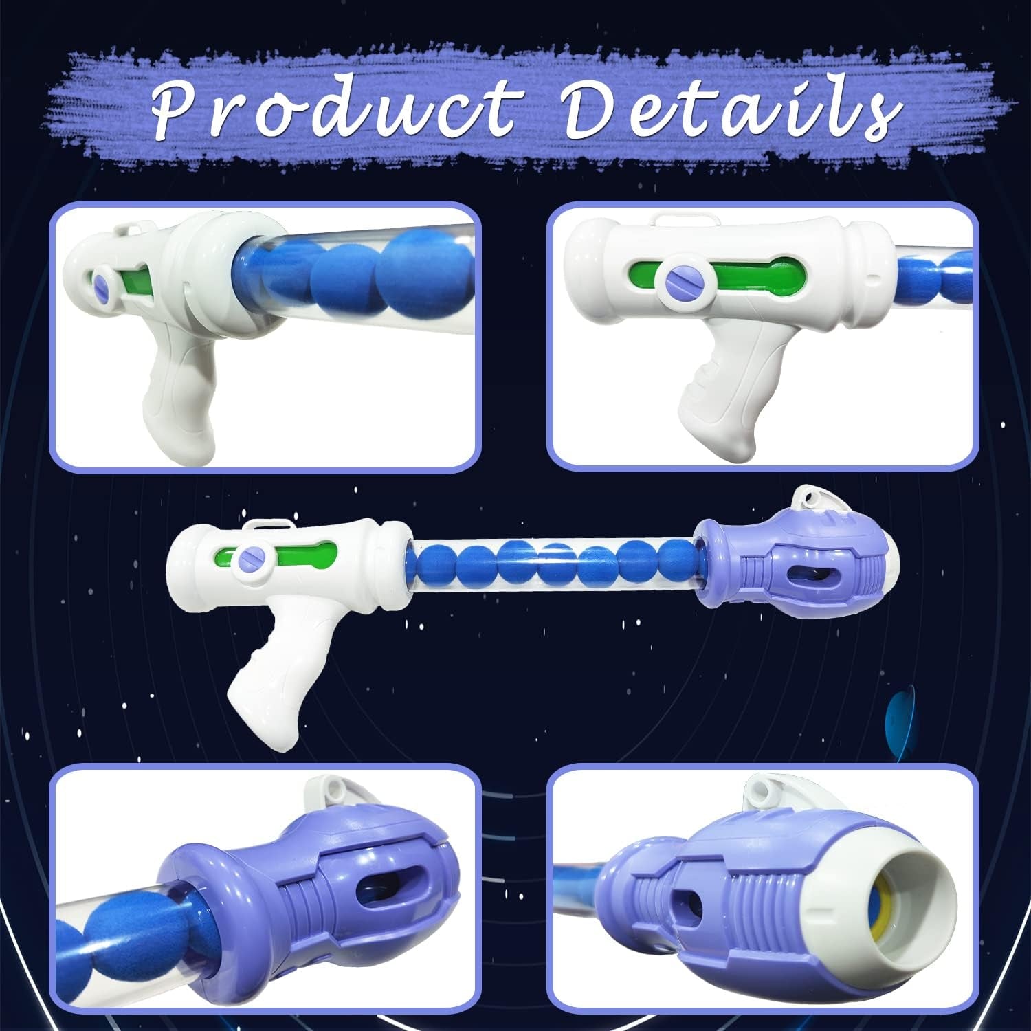 Foam Ball Popper Shooting Game Set for Children Ages 6+ Includes 2 Air Guns, Shooting Target, and 24 Foam Balls