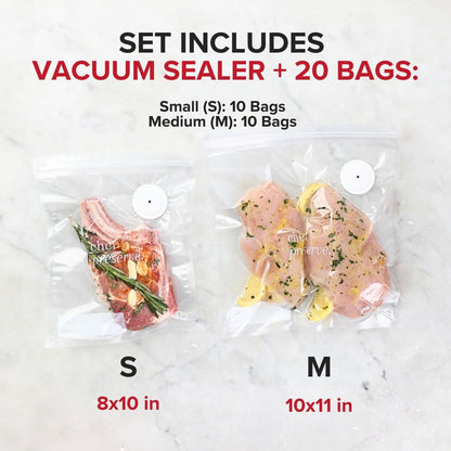 Vacuum Sealer (Vacuum Sealer + 20 Bags)