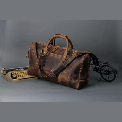Genuine Leather Weekend Duffel Bag | Versatile Travel and Gym Bag for Men