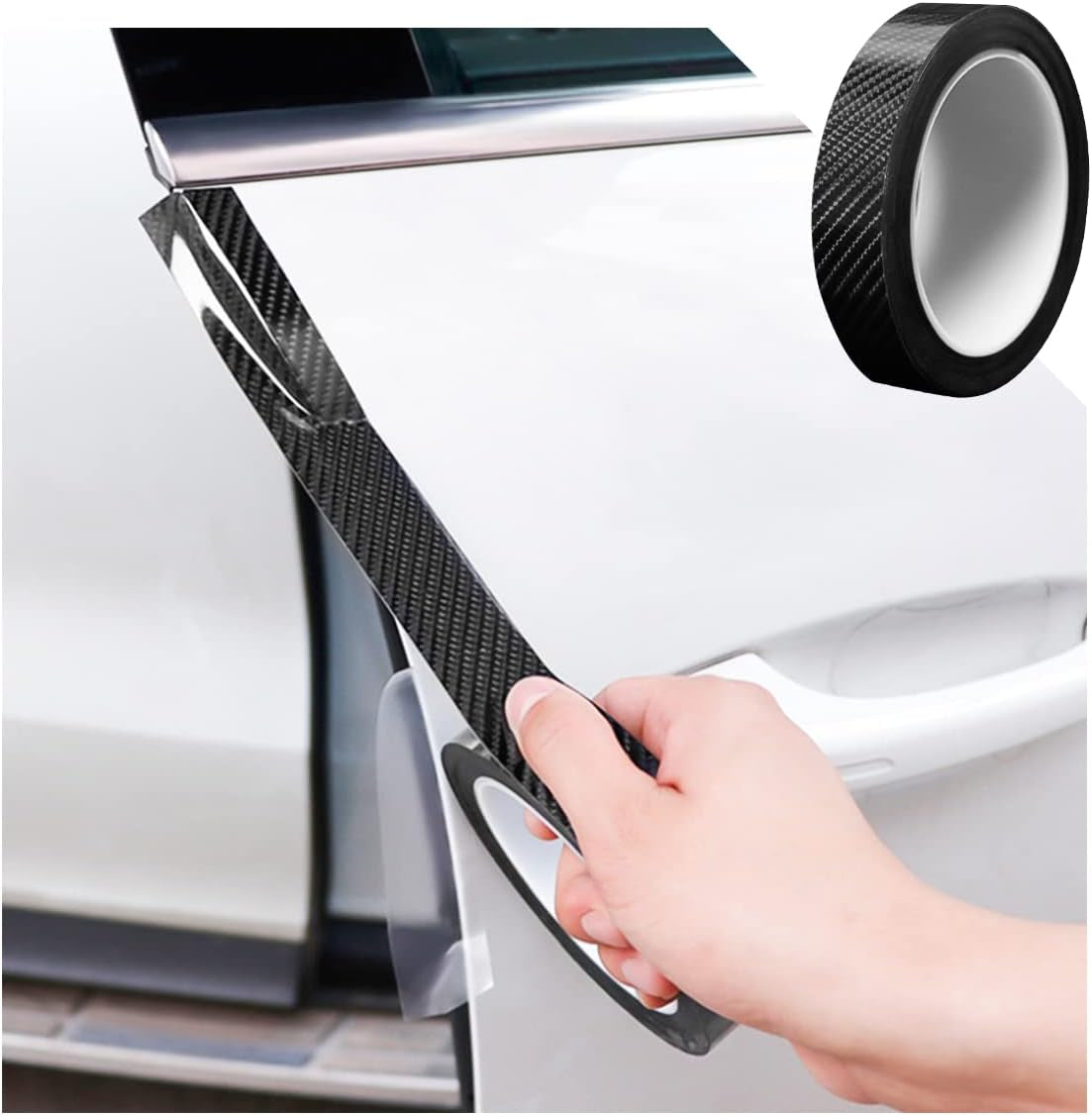 Car Door Entry Guard - Anti-Collision Adhesive Protector Tape for Door Sills, Rear Bumpers, Handles - Universal Fit  (2 x 394 Inches)
