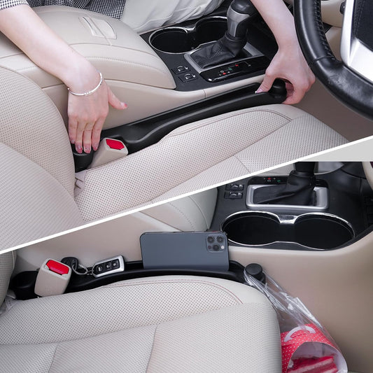 Multifunctional Car Seat Gap Filler Set of 2 - Soft Foam Organizer with Hook Function - Universal Fit 