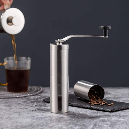 Stainless Steel Manual Coffee Bean Grinder with Ceramic Burr for Aeropress, Drip Coffee, Espresso, French Press, and Turkish Brew 