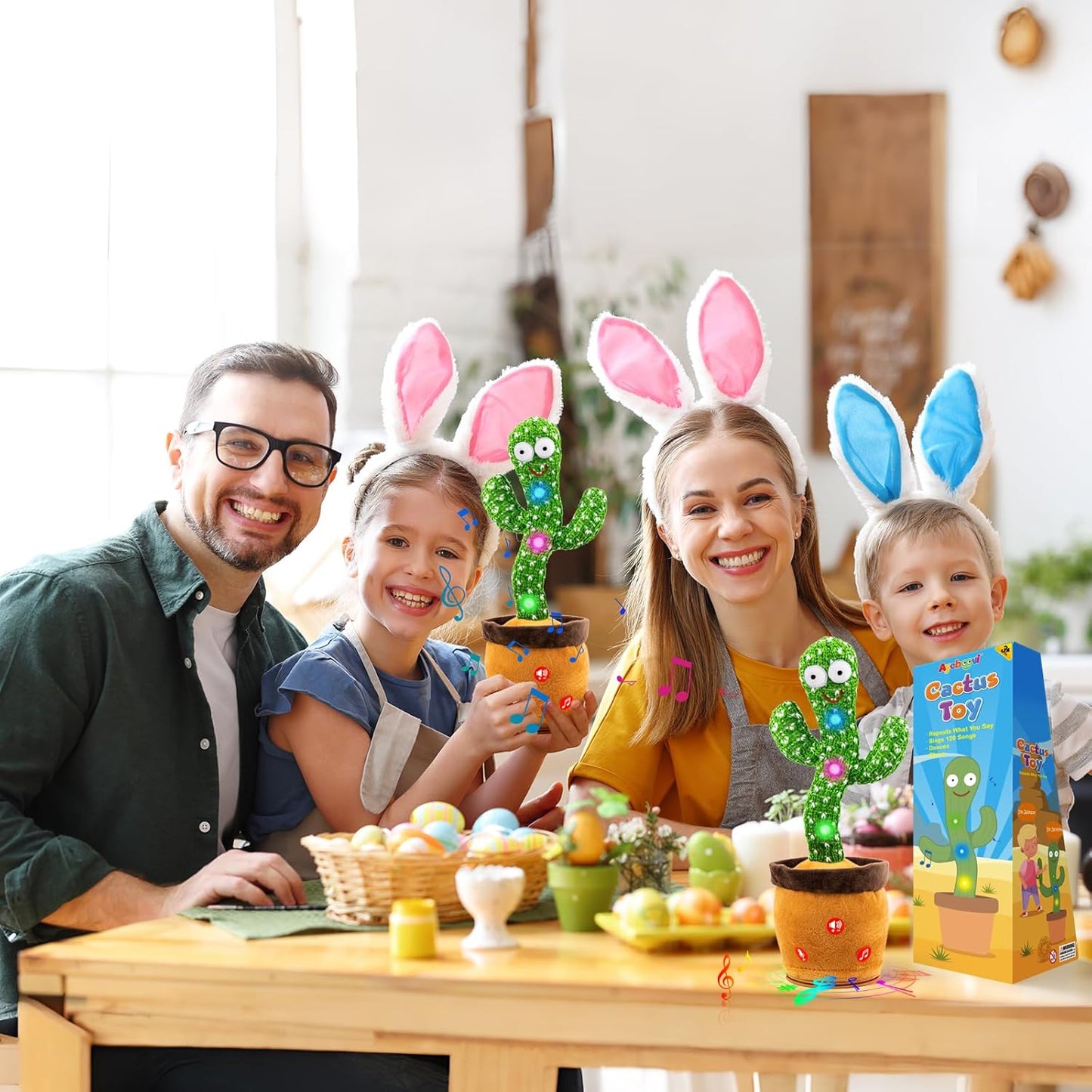 Interactive Dancing Cactus Toy for Toddlers - Voice Mimicking and Singing 120 Songs, Aged 3+, Including Autism-Friendly Features
