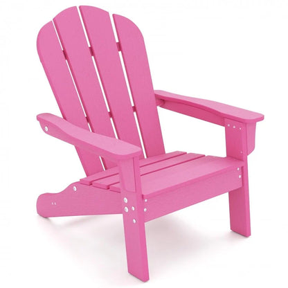 All-Weather HDPE Children's Adirondack Chair with High Backrest and Armrests
