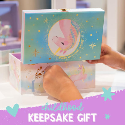 Musical Unicorn Jewelry Box for Girls - Enchanting Spinning Unicorn Music Box, Ages 3+ Dimensions: 6 x 4.7 x 3.5 inches