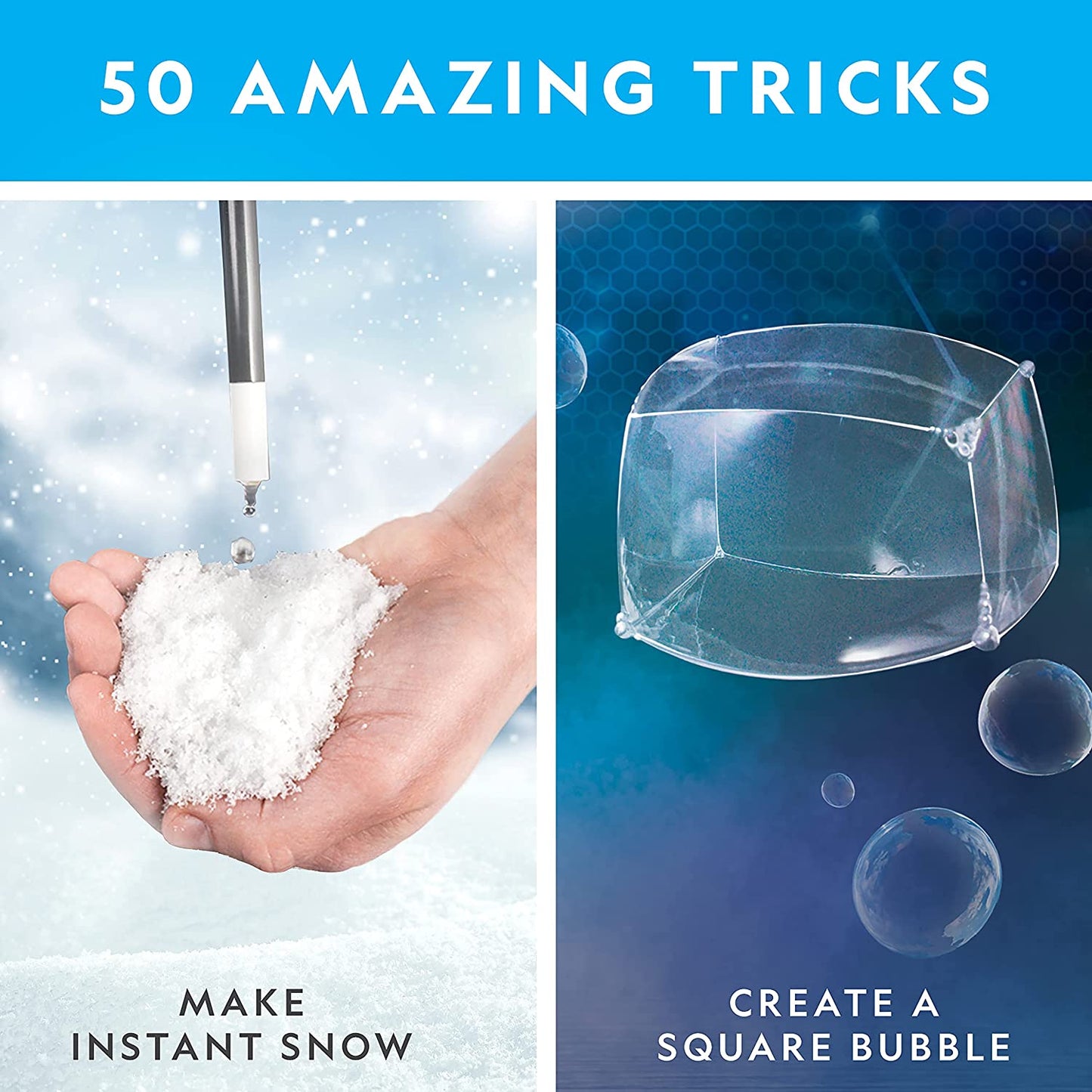 Science Magic Kit: 50 Unique Experiments and Magic Tricks for Kids - Chemistry Set Educational Toy