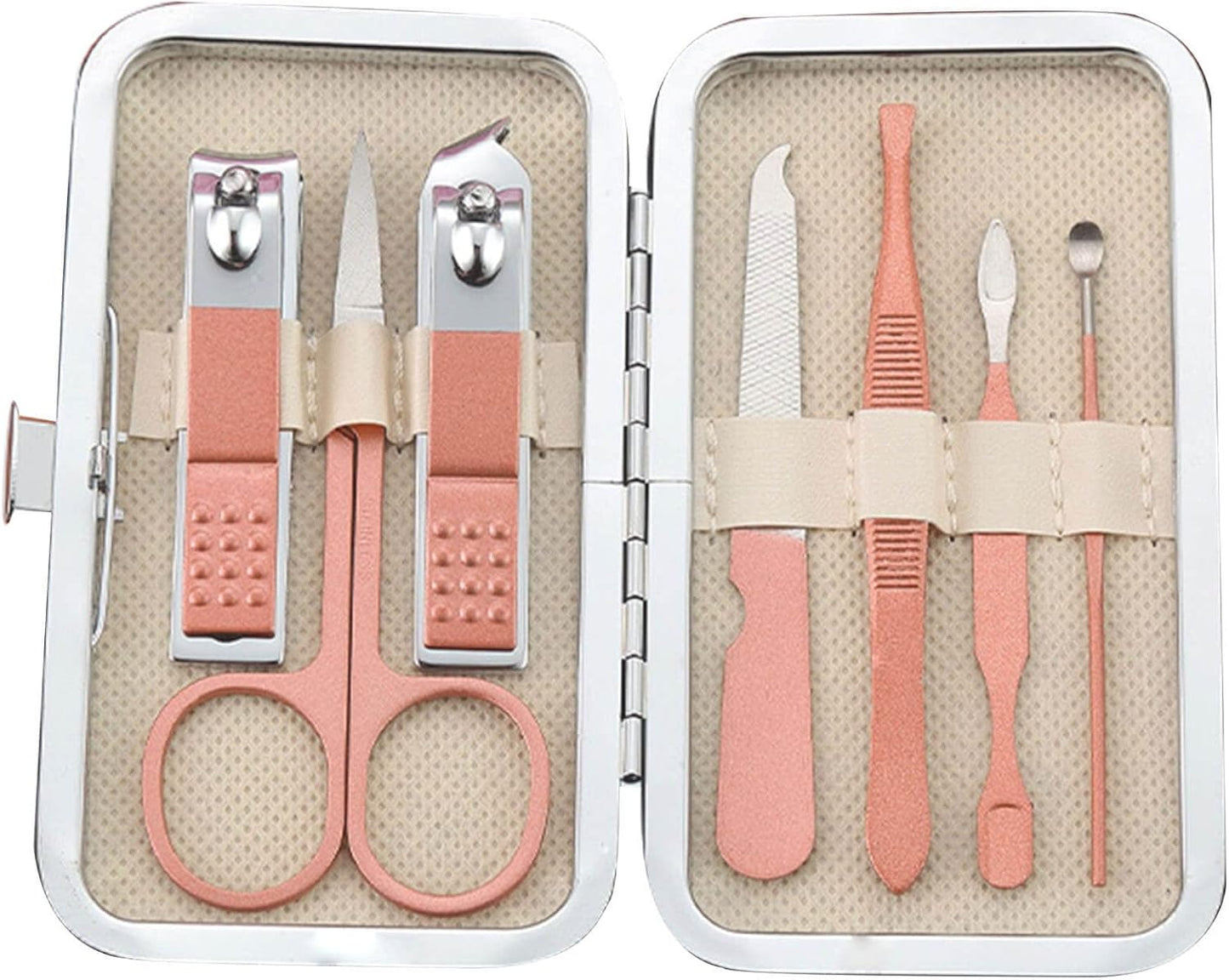 Professional 12-Piece Stainless Steel Manicure and Pedicure Set with Luxurious Travel Leather Case - (Black)