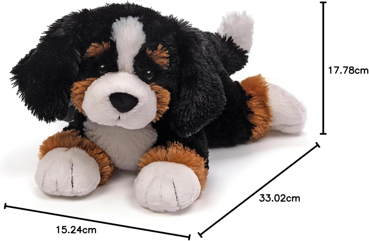 Randle Bernese Mountain Dog, Premium Stuffed Animal Plush for Ages 1 and Up, Black/Brown, 13”