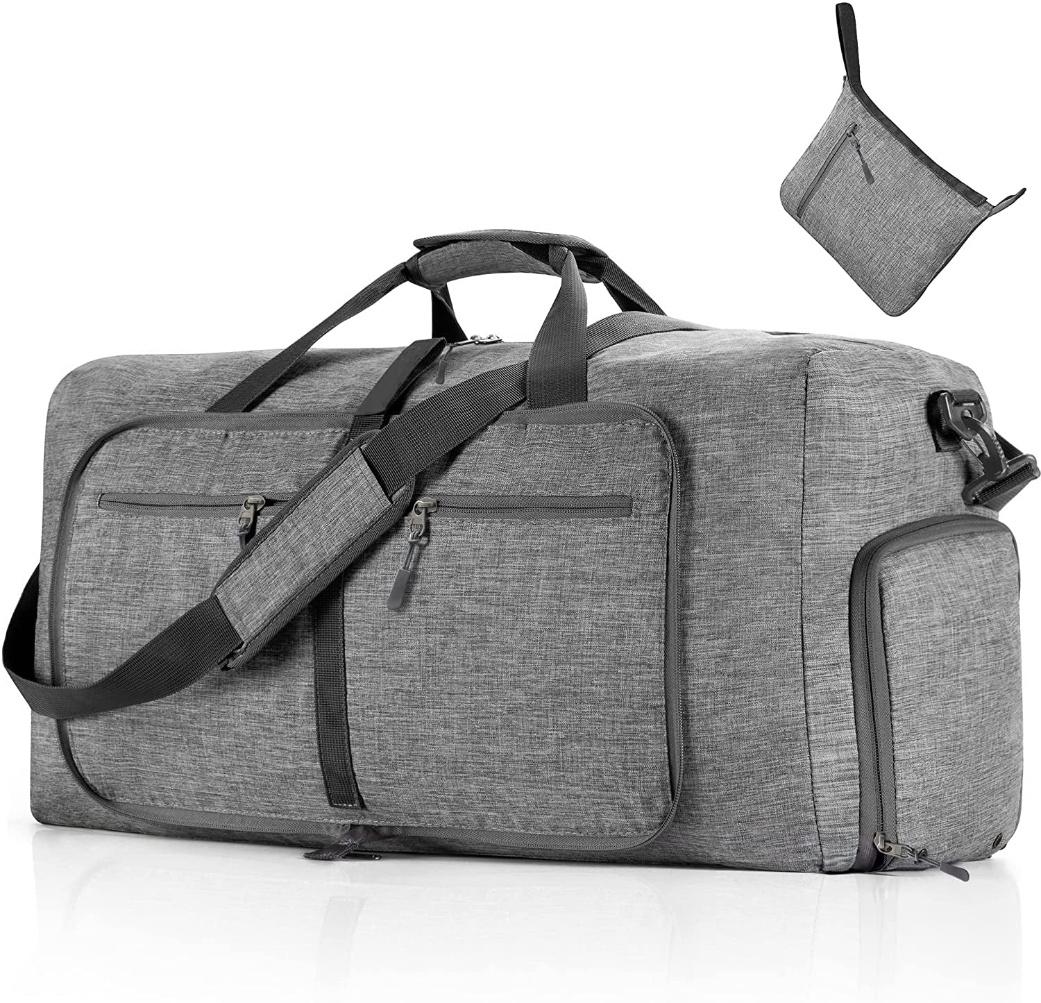 Men's Travel Duffle Bag with Shoe Compartment, Foldable Waterproof and Tear-Resistant Overnight Bag Available in 65L, 85L, and 115L