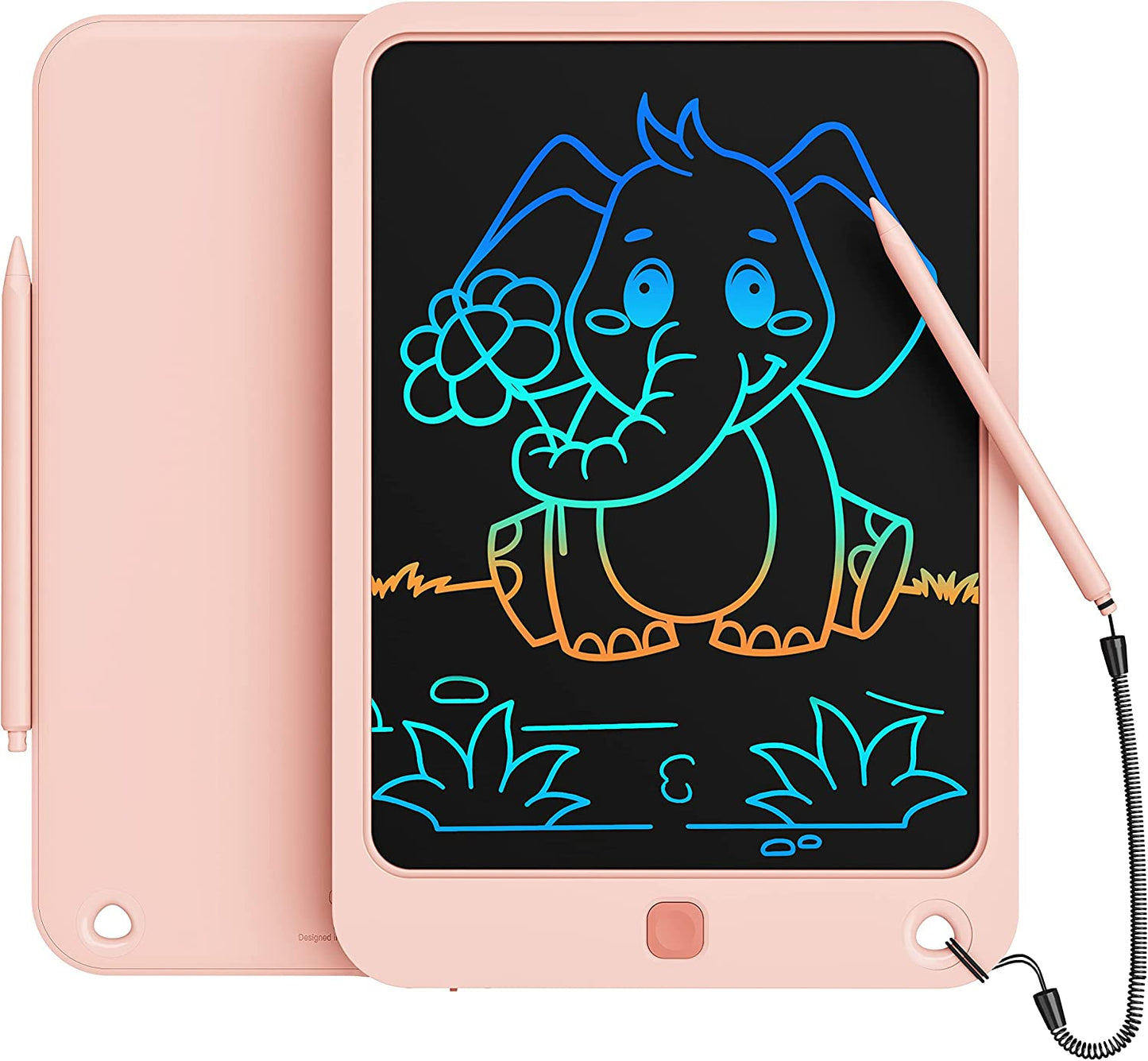 Colorful Doodle Board Drawing Tablet- Children, Memo Board and Drawing Pad-Lanyard, Educational Travel Toy Ages 3+ (Pink)