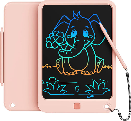 Colorful Doodle Board Drawing Tablet- Children, Memo Board and Drawing Pad-Lanyard, Educational Travel Toy Ages 3+ (Pink)