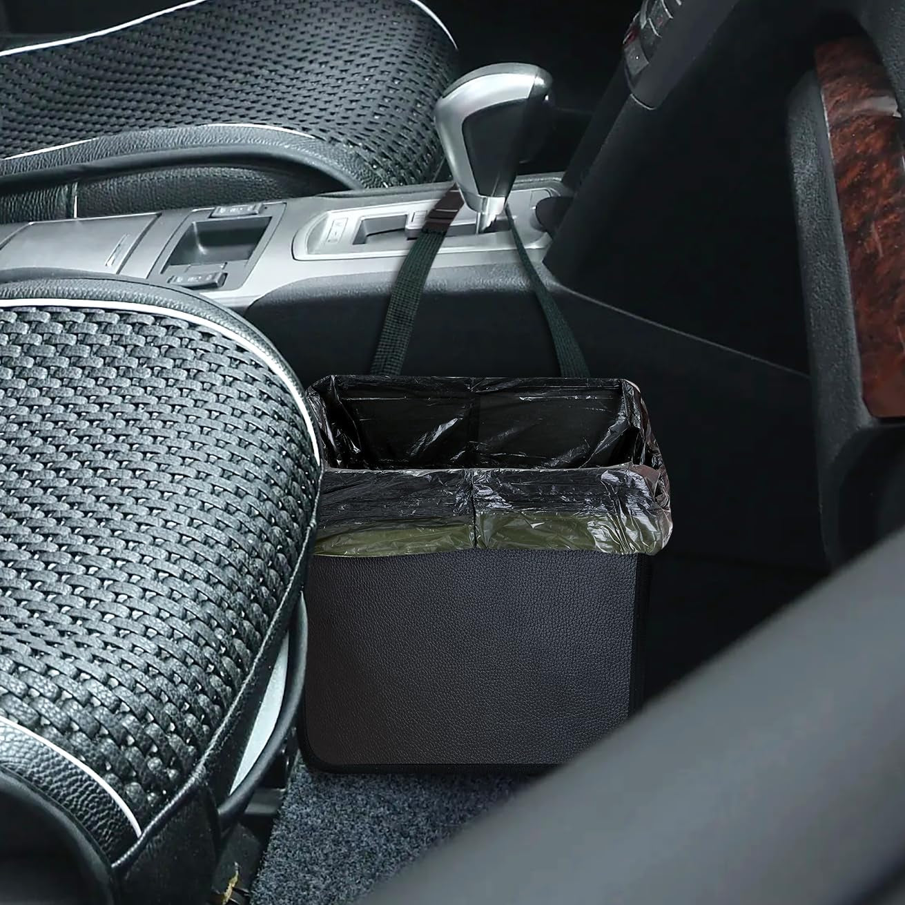 Foldable Car Trash Can - 3 Gallon Capacity, Water-Resistant and Leakproof Design, Car Organization (Black)