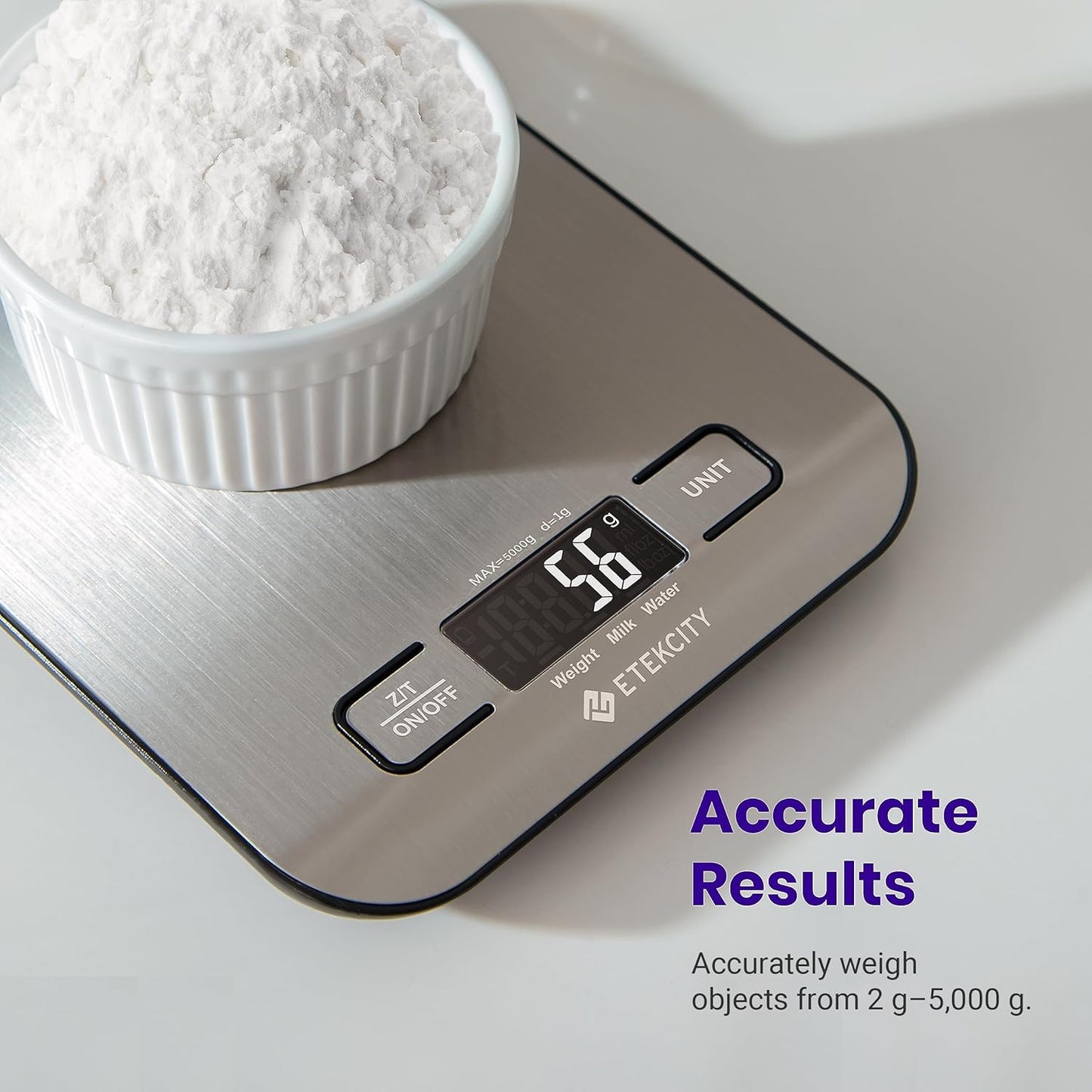 Digital Kitchen Scale for Grams and Ounces - Ideal for Weight Loss, Baking, Cooking, Keto, Meal Prep, and Postal Use - Compact Design in 304 Stainless Steel