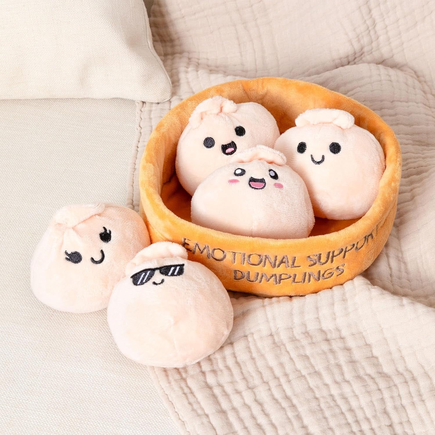 Emotional Support Dumplings - Plush Dumpling Toy Stuffed Animal, Perfect for Stocking Stuffers for Kids and Teens