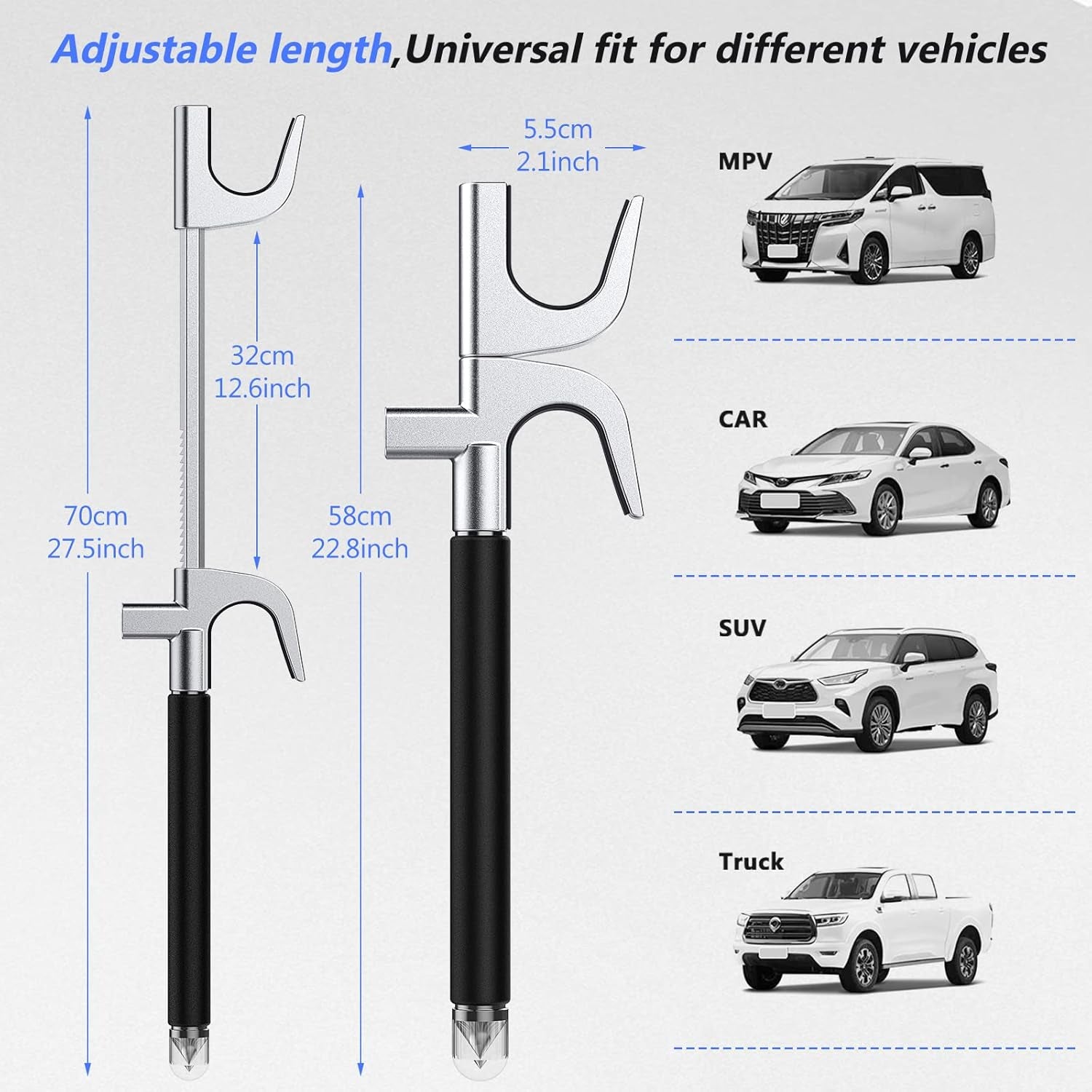 Universal Car Steering Wheel Lock - Anti-Theft Security Device for Auto, Truck, and SUV with 3 Keys (Black)