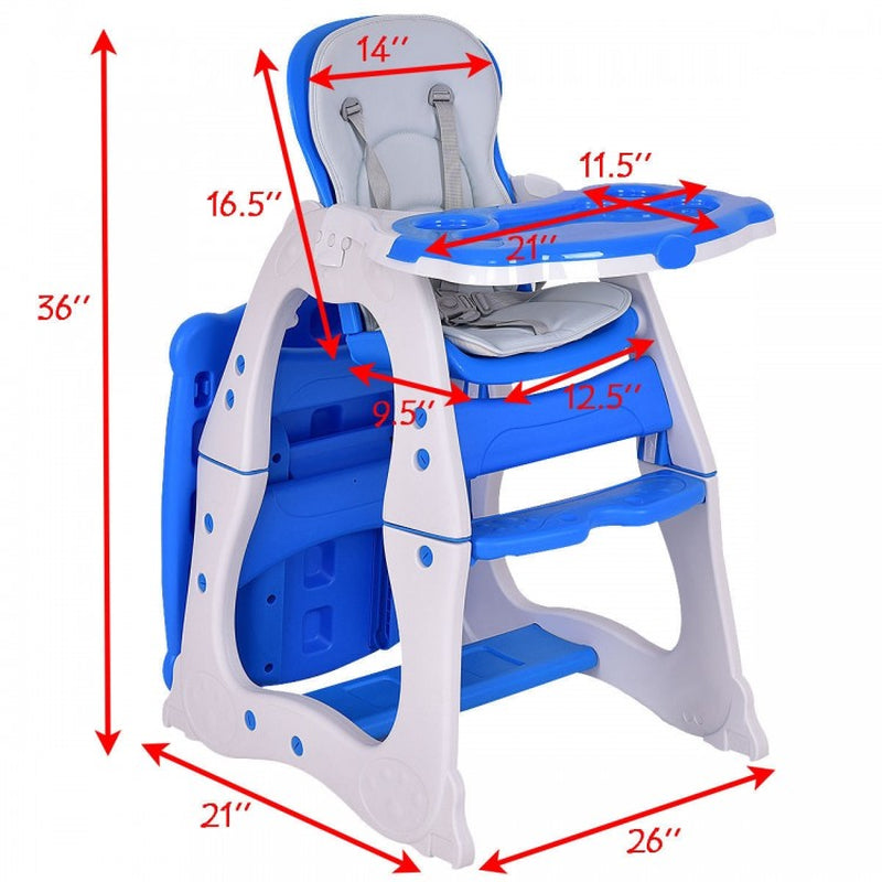 3-in-1 Infant Table and Chair Set with High Chair Functionality