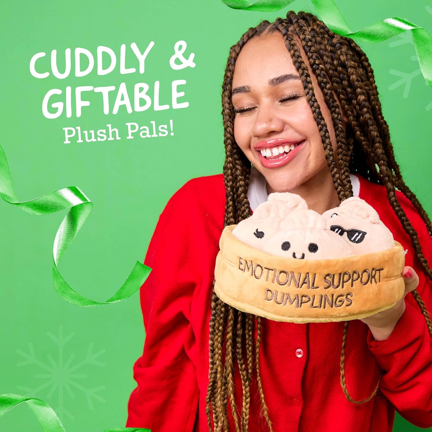Emotional Support Dumplings - Plush Dumpling Toy Stuffed Animal, Perfect for Stocking Stuffers for Kids and Teens