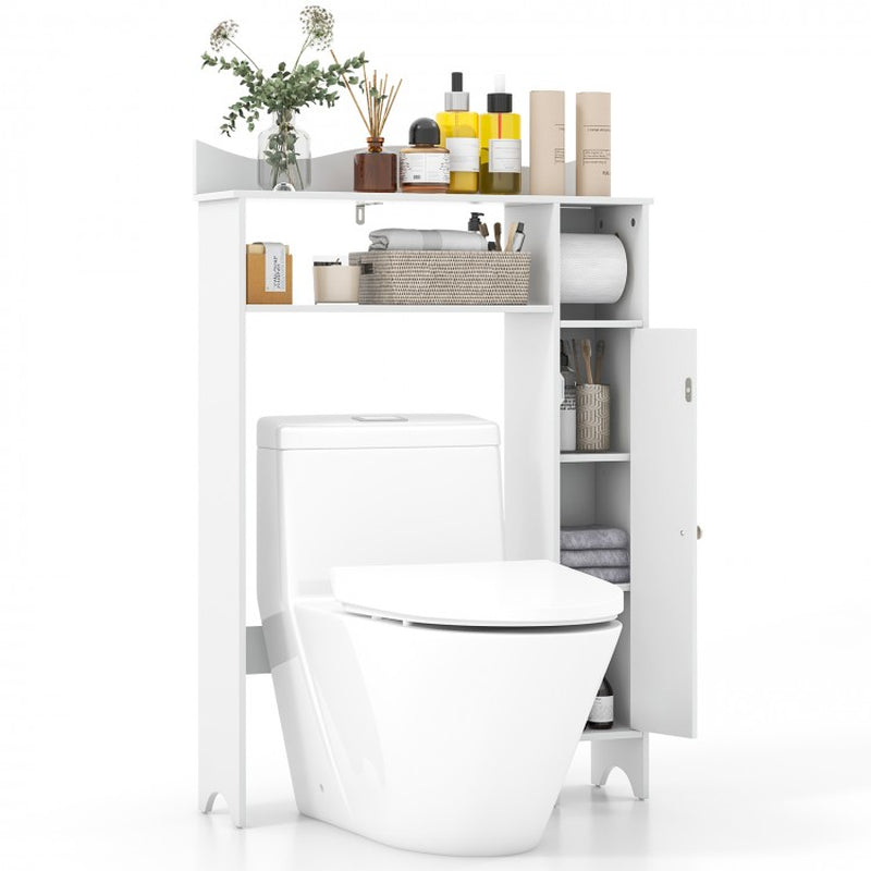 Over-the-Toilet Storage Cabinet with Integrated Toilet Paper Holder