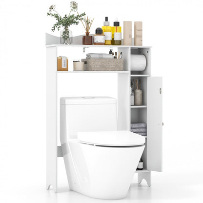 Over-the-Toilet Storage Cabinet with Integrated Toilet Paper Holder