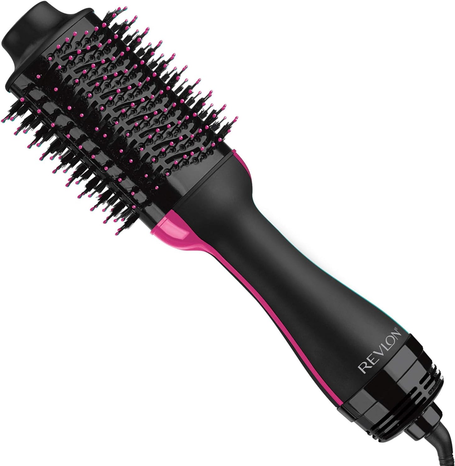 Tourmaline Ionic Technology One-Step Volumizer and Hair Dryer with Hot Air Brush, Multiple Heat Settings, and Reduced Frizz - Black