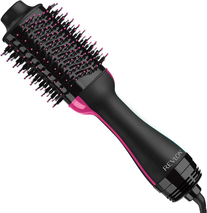 Tourmaline Ionic Technology One-Step Volumizer and Hair Dryer with Hot Air Brush, Multiple Heat Settings, and Reduced Frizz - Black
