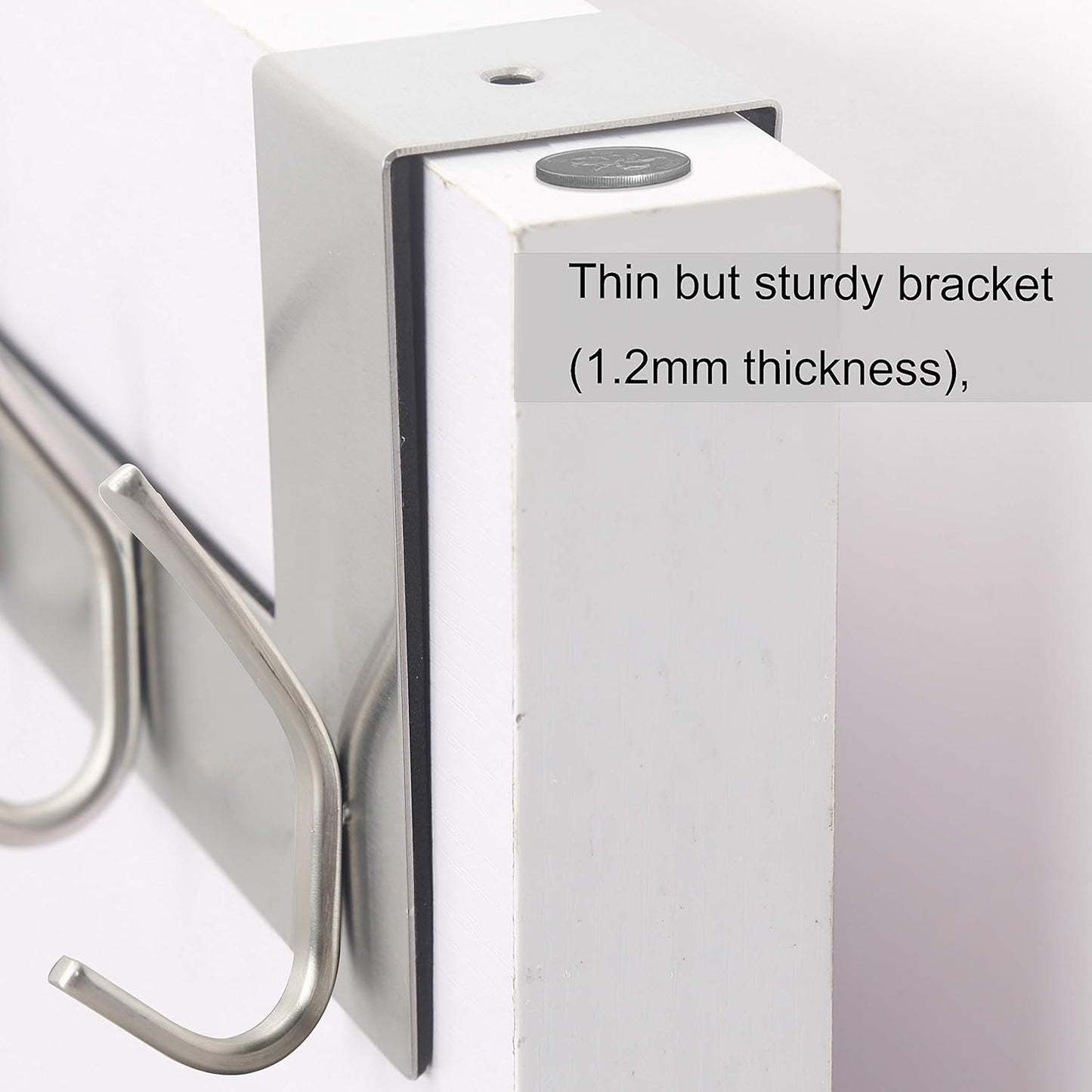 over the Door Hook Door Hanger:Over the Door Towel Rack with 6 Hooks for Hanging Coats,Door Coat Hanger Towel Hanger over Door Coat Rack for Towels,Clothes,Back of Bathroom,Silver
